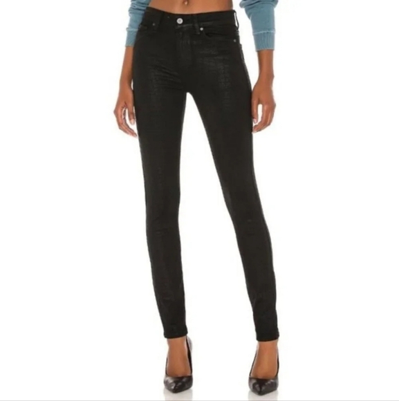 NWOT Women's Paige Hoxton Ultra Croc Lux Coated Skinny Jeans - Picture 6 of 8